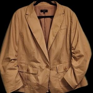 Talbots Beige Cotton Blend Blazer